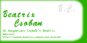 beatrix csoban business card